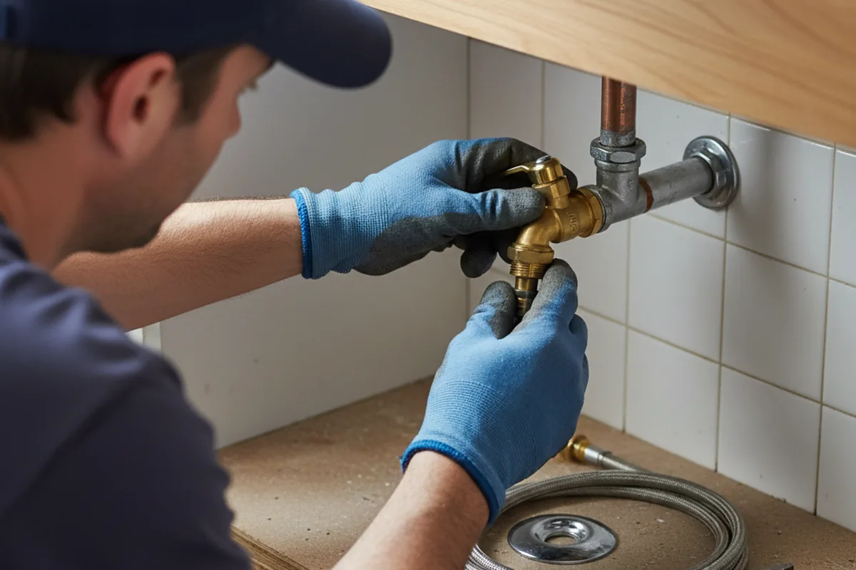 Shutoff valve and fitting work during Burst Pipe Repair in Elmira